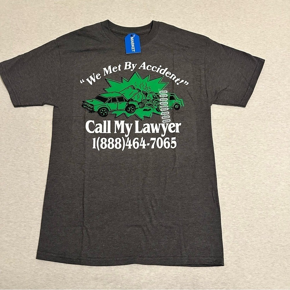 Market Studios Dark Gray Tee with Green‎ Car Graphic